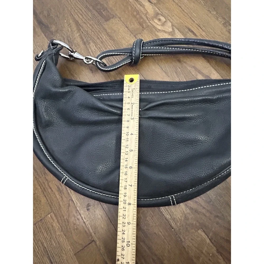 Fossil Harwell Crescent Black Bag ZB1916001 Y2K Shoulder Purse Medium Size